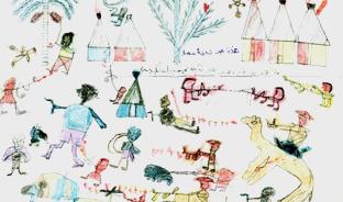 ダルフールの子供難民の絵・ヒューマンライトウォッチ・ユニセフ・Waging Peace・スーダン